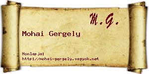 Mohai Gergely névjegykártya